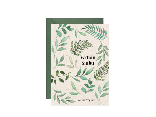 Kartka okolicznościowa A6 - Paperwords - W dniu ślubu, liście