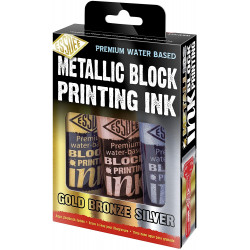 Zestaw farb, tuszów do linorytu Ink - Essdee - Metallic, 3 kolory x 100 ml