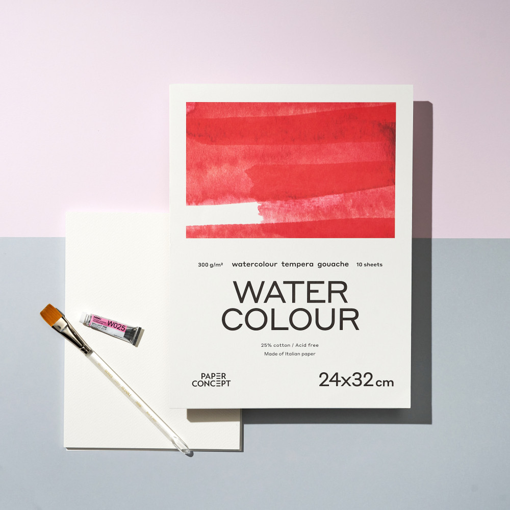 Watercolour paper pad - PaperConcept - cold press, 24 x 32 cm, 300 g, 10 sheets