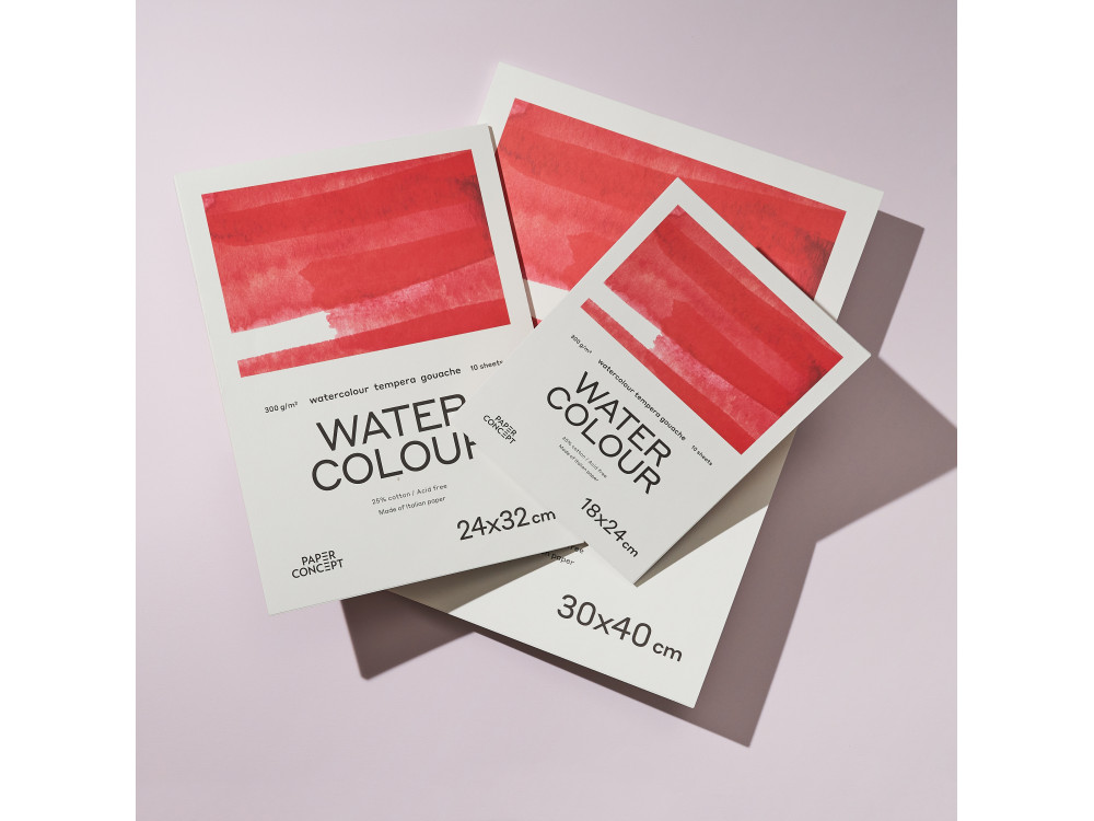 Blok do akwareli Watercolour - PaperConcept - cold press, 24 x 32 cm, 300 g, 10 ark.