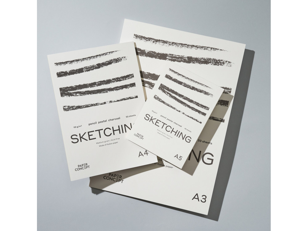 Sketching paper pad - PaperConcept - medium grain, A5, 90 g, 50 sheets
