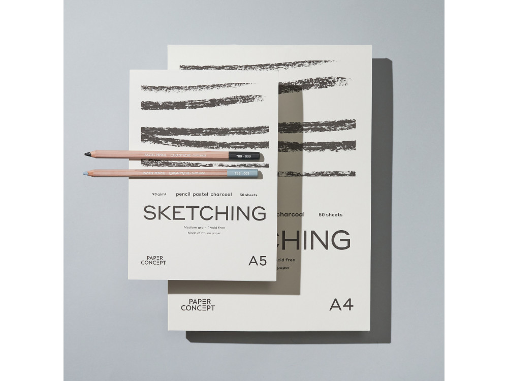 Blok szkicowy Sketching - PaperConcept - medium grain, A4, 90 g, 50 ark.