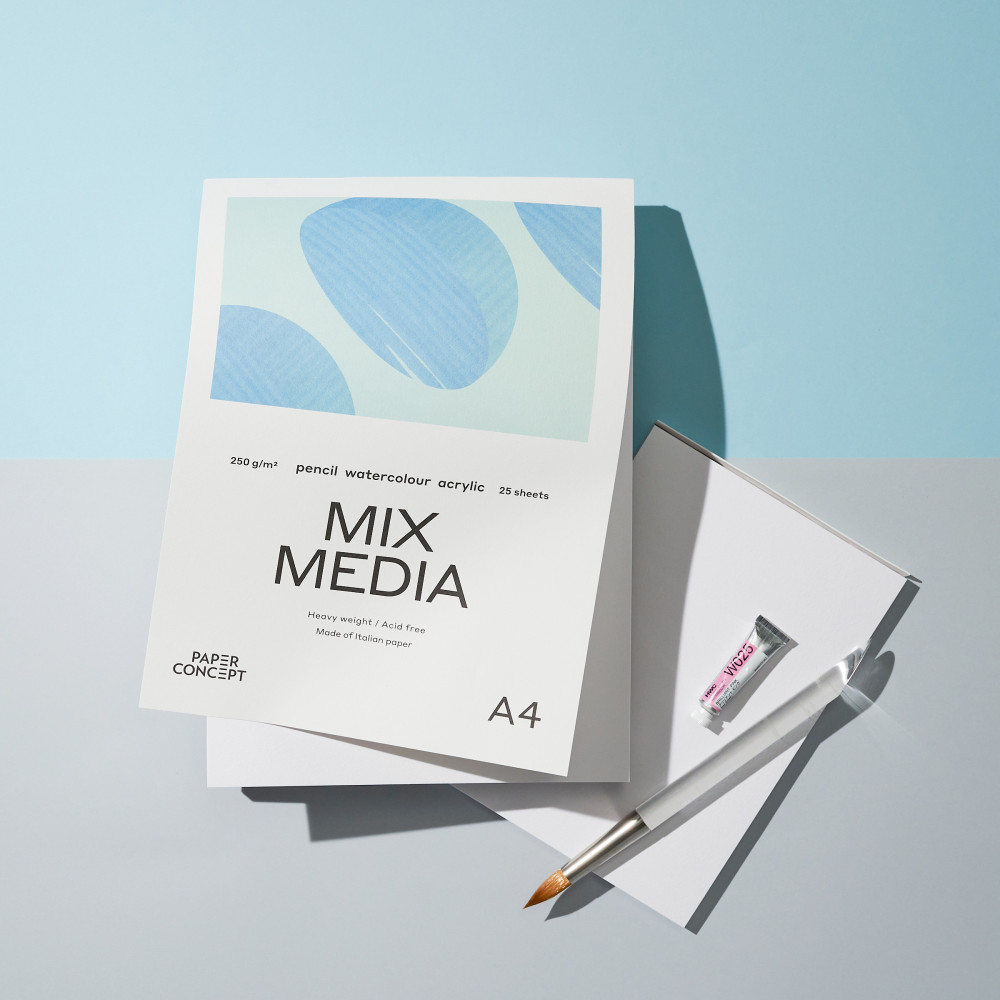 Blok uniwersalny Mix Media - PaperConcept - medium grain, A4, 250 g, 25 ark.