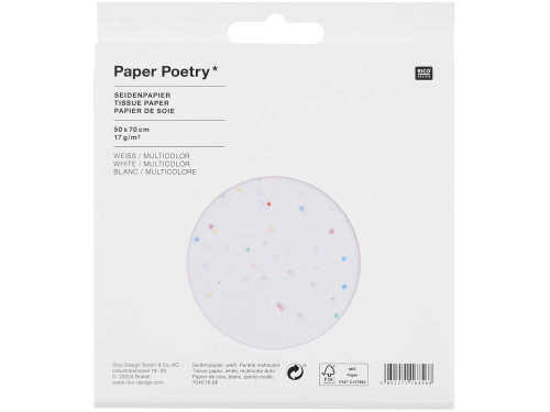 Gift wrapping tissue paper - Paper Poetry - multicolor dots, 5 pcs.