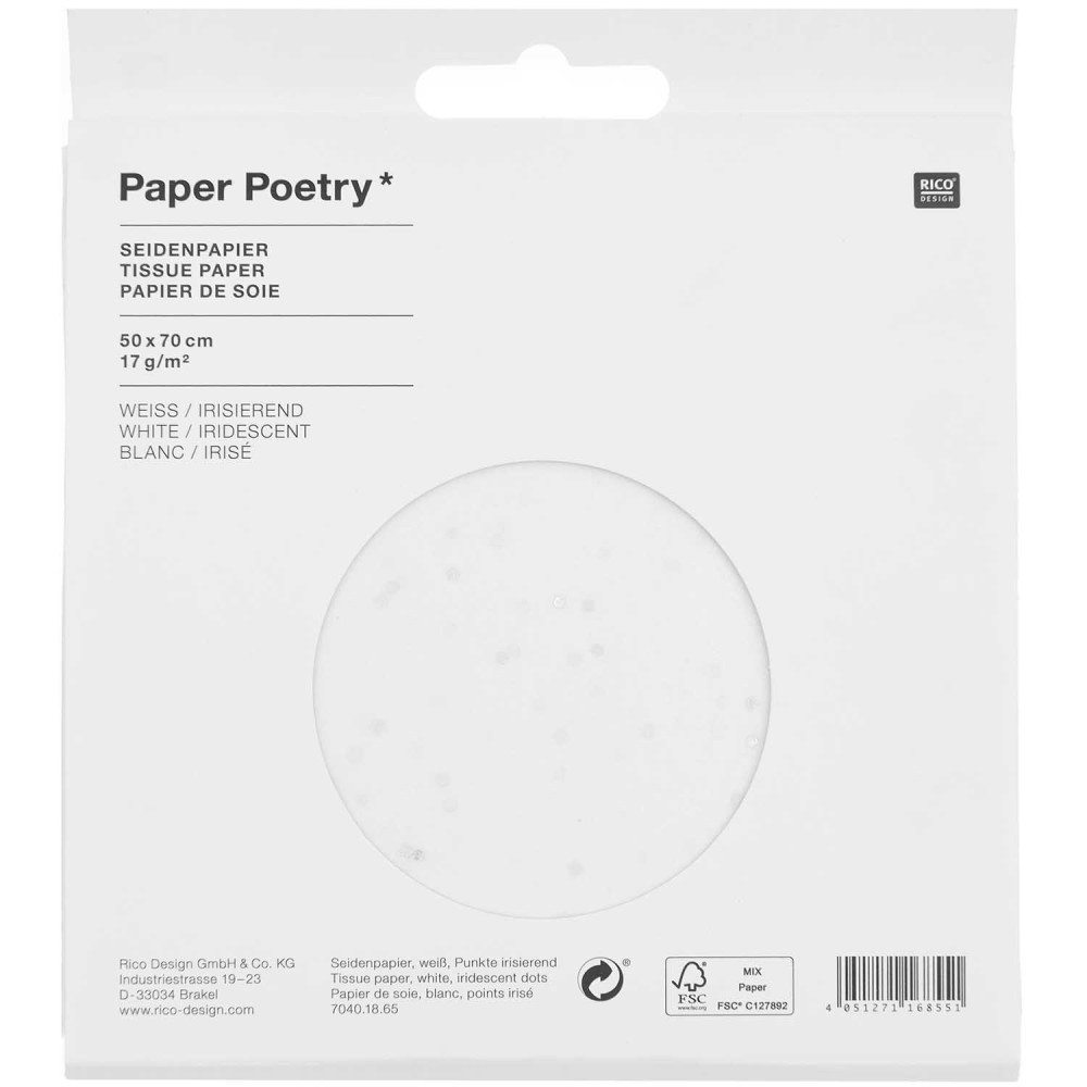 Gift wrapping tissue paper - Paper Poetry - opalescent dots, 5 pcs.