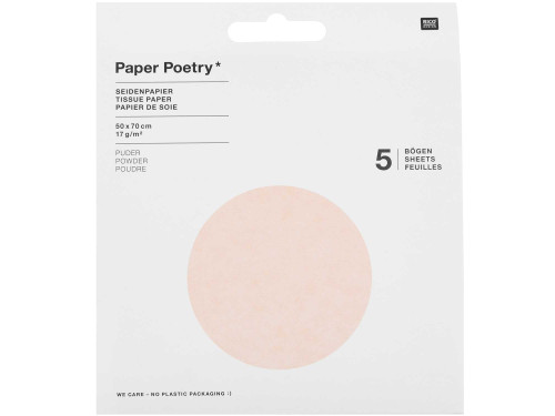 Gift wrapping tissue paper - Paper Poetry - powder pink, 5 pcs.