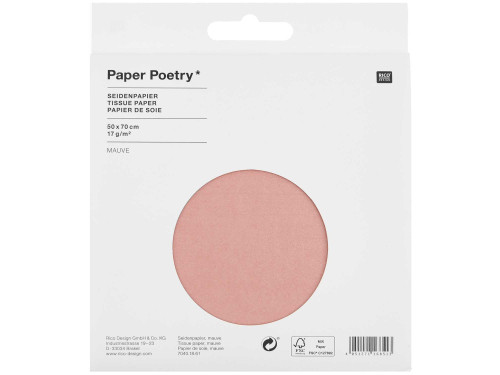 Gift wrapping tissue paper - Paper Poetry - pink, 5 pcs.