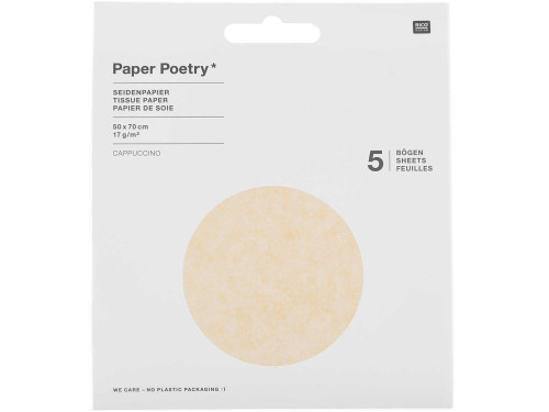 Gift wrapping tissue paper - Paper Poetry - cappuccino, 5 pcs.