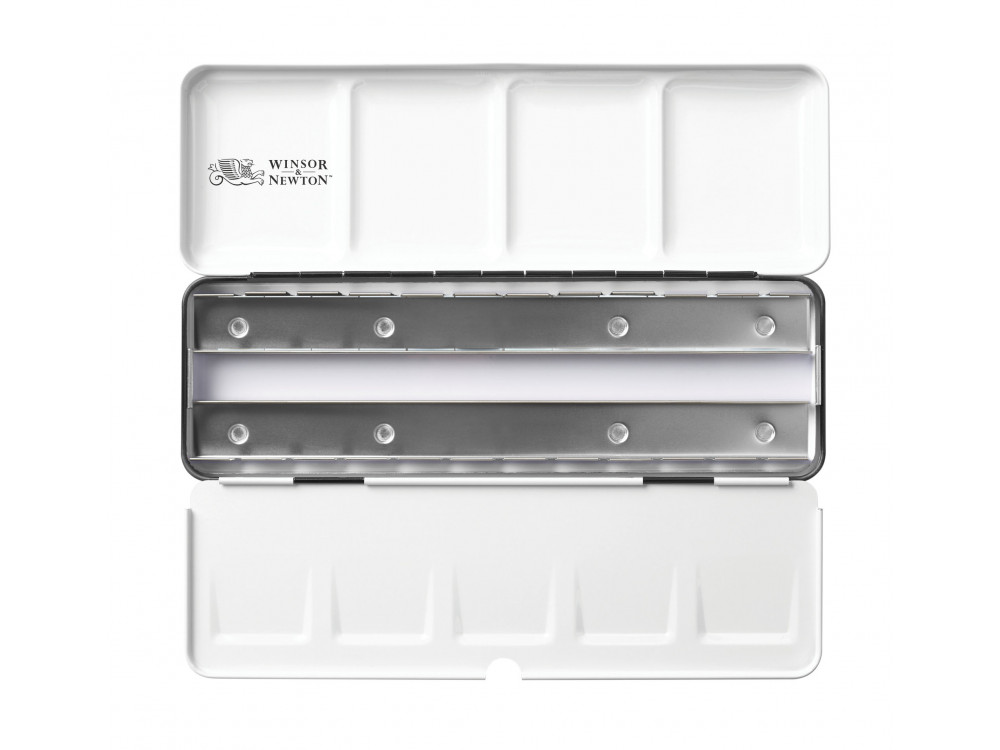 Metal case, pocket box for watercolor half pans - Winsor & Newton - 24 pcs.