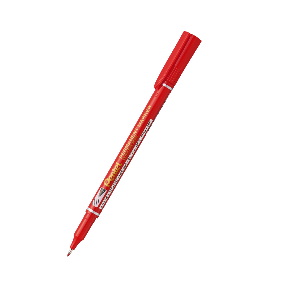 Marker permanentny, wodoodporny - Pentel - czerwony, 0,6 mm
