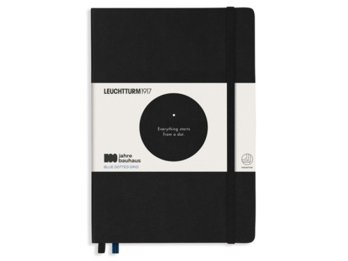 Notatnik Bauhaus - Leuchtturm1917 - Black, w kropki, twarda okładka, A5