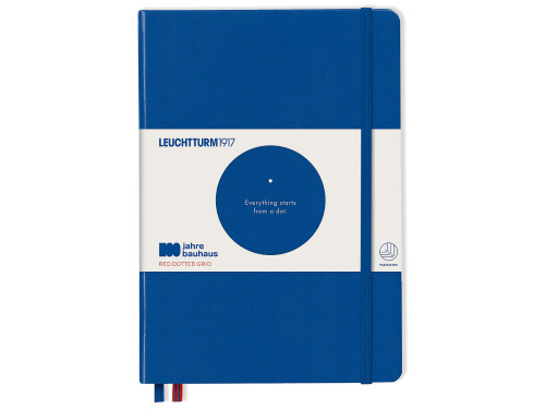 Notatnik Bauhaus - Leuchtturm1917 - Royal Blue, w kropki, twarda okładka, A5