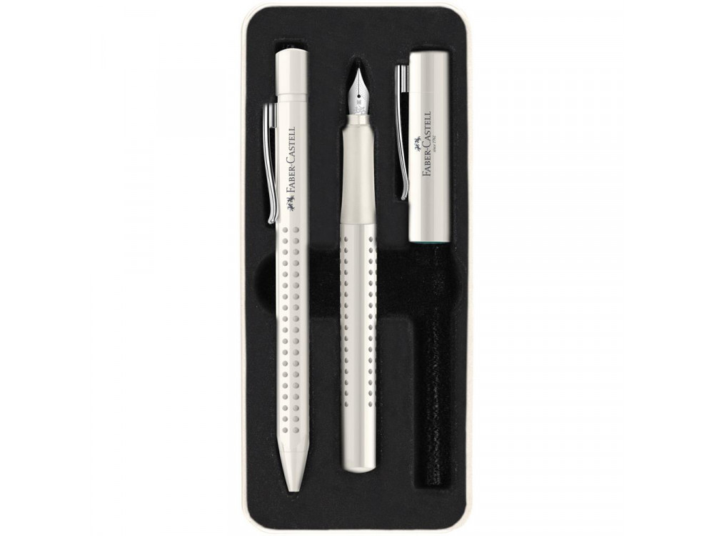 Gift set of fountain pen and ballpoint pen Grip 2011 - Faber-Castell - Coconut Milk