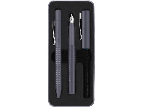 Gift set of fountain pen and ballpoint pen Grip 2011 - Faber-Castell - Dapple Gray