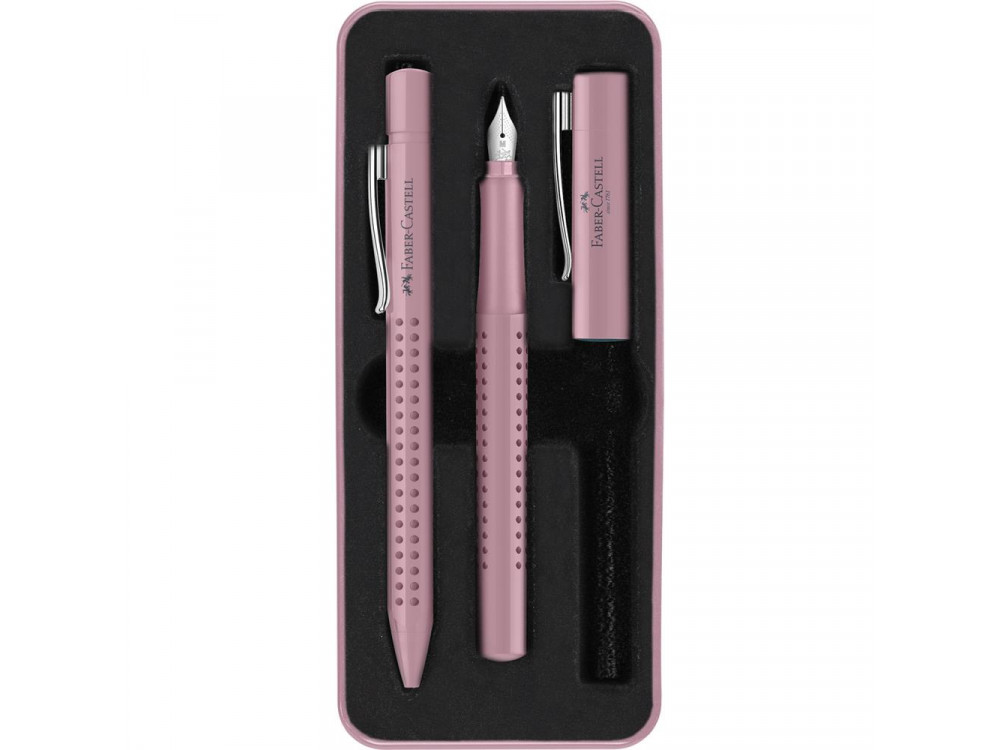 Gift set of fountain pen and ballpoint pen Grip 2011 - Faber-Castell - Rose Shadows