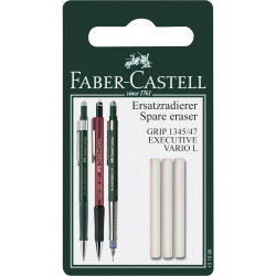 Set of spare erasers for Grip 1345 and 1347 mechanical pencil - Faber-Castell - 3 pcs