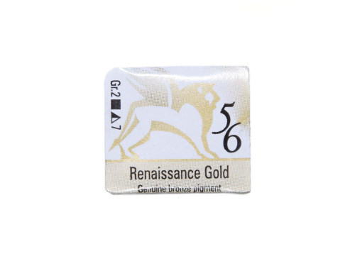 Watercolors in half pans - Renesans - 56, Gold, 1,5 ml