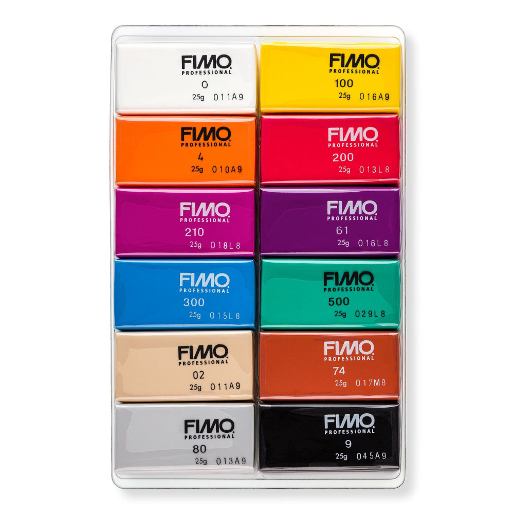Zestaw masy termoutwardzalnej Fimo Professional - Staedtler - Basic, 12 kolorów x 25 g