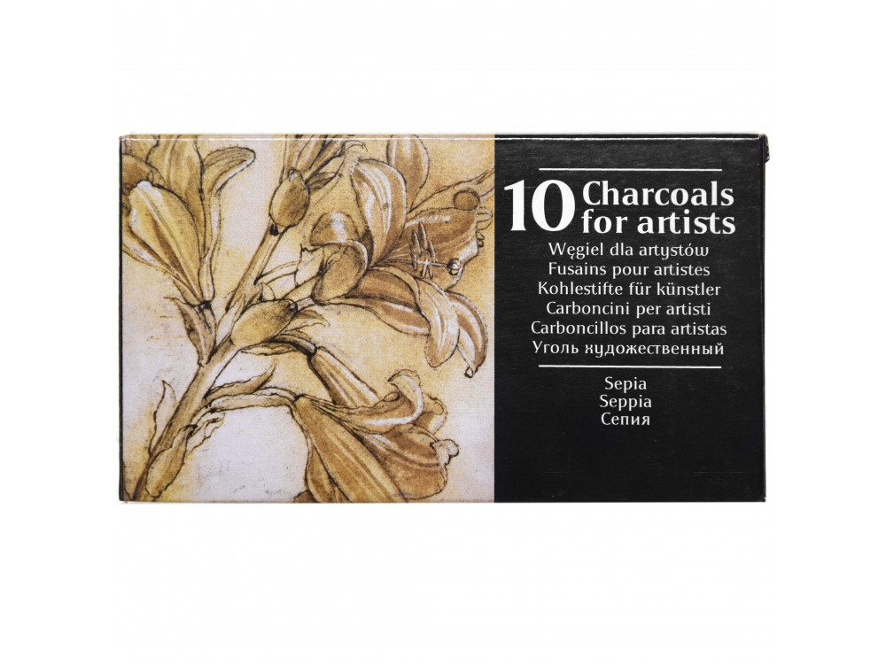 Charcoal for artists - Renesans - sepia, 10 pcs
