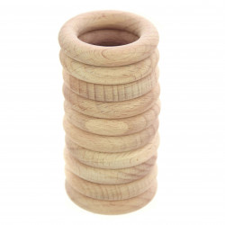 Macrame wooden rings - 40 mm, 10 pcs.