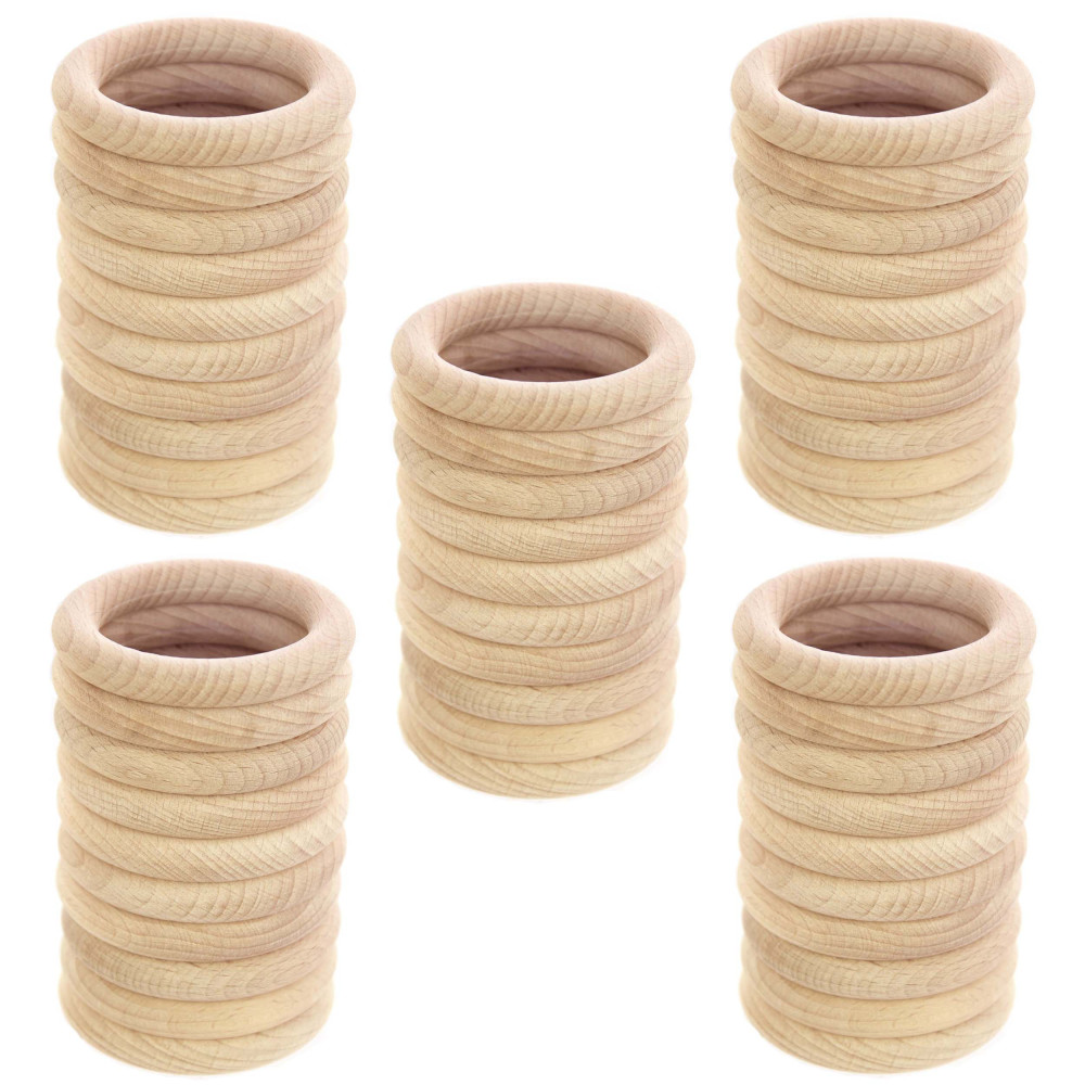 Macrame wooden rings -  65 mm, 50 pcs.