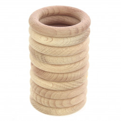 Macrame wooden rings - 55 mm, 10 pcs.