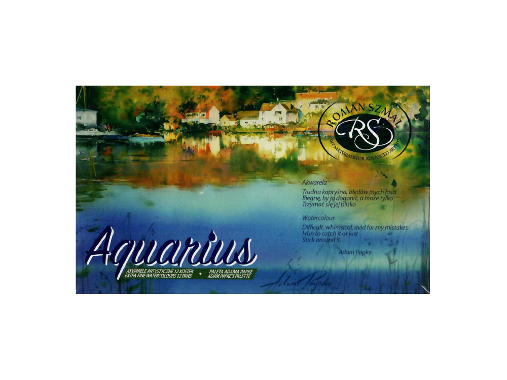 Zestaw akwareli Aquarius w kostkach, Adam Papke - Roman Szmal - 12 kolorów