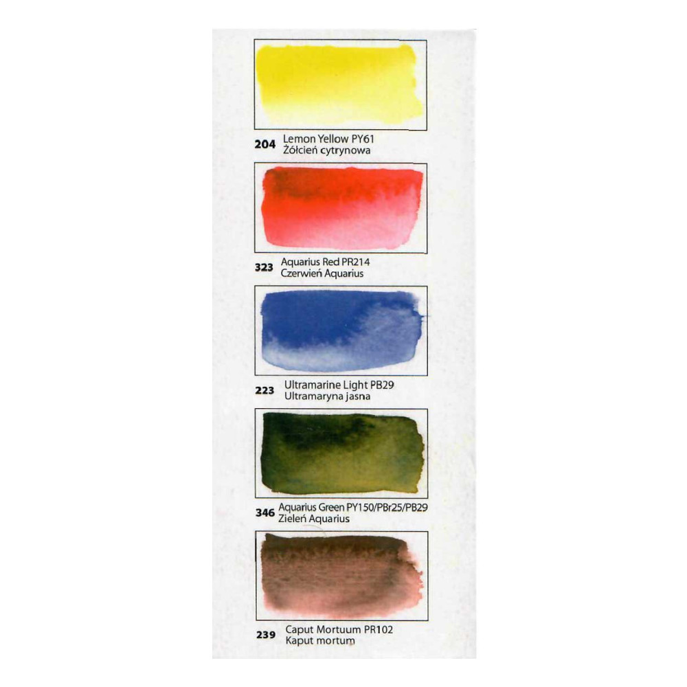 Set of Aquarius watercolor paints - Roman Szmal - 5 colors