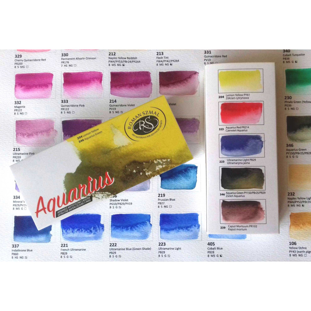 Set of Aquarius watercolor paints - Roman Szmal - 5 colors