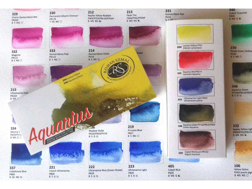 Set of Aquarius watercolor paints - Roman Szmal - 5 colors