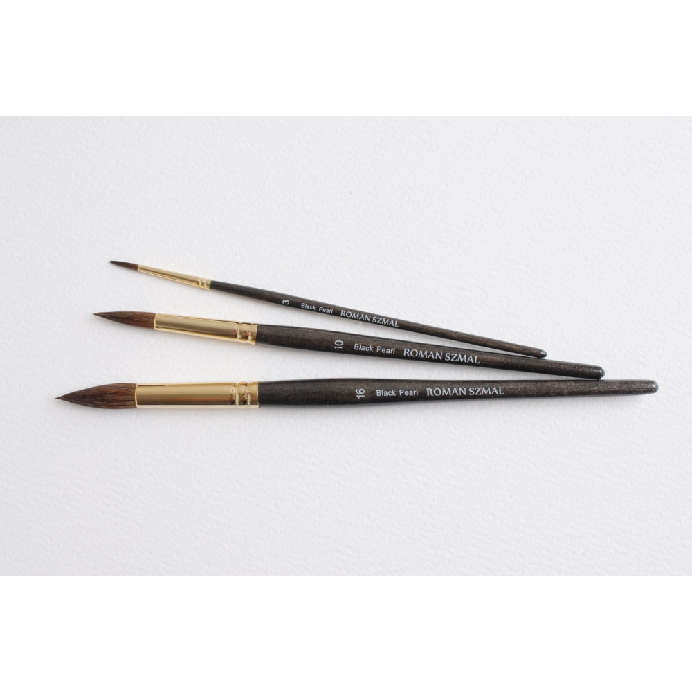 Round, mixed bristles, Black Pearl series brush - Roman Szmal - no. 14