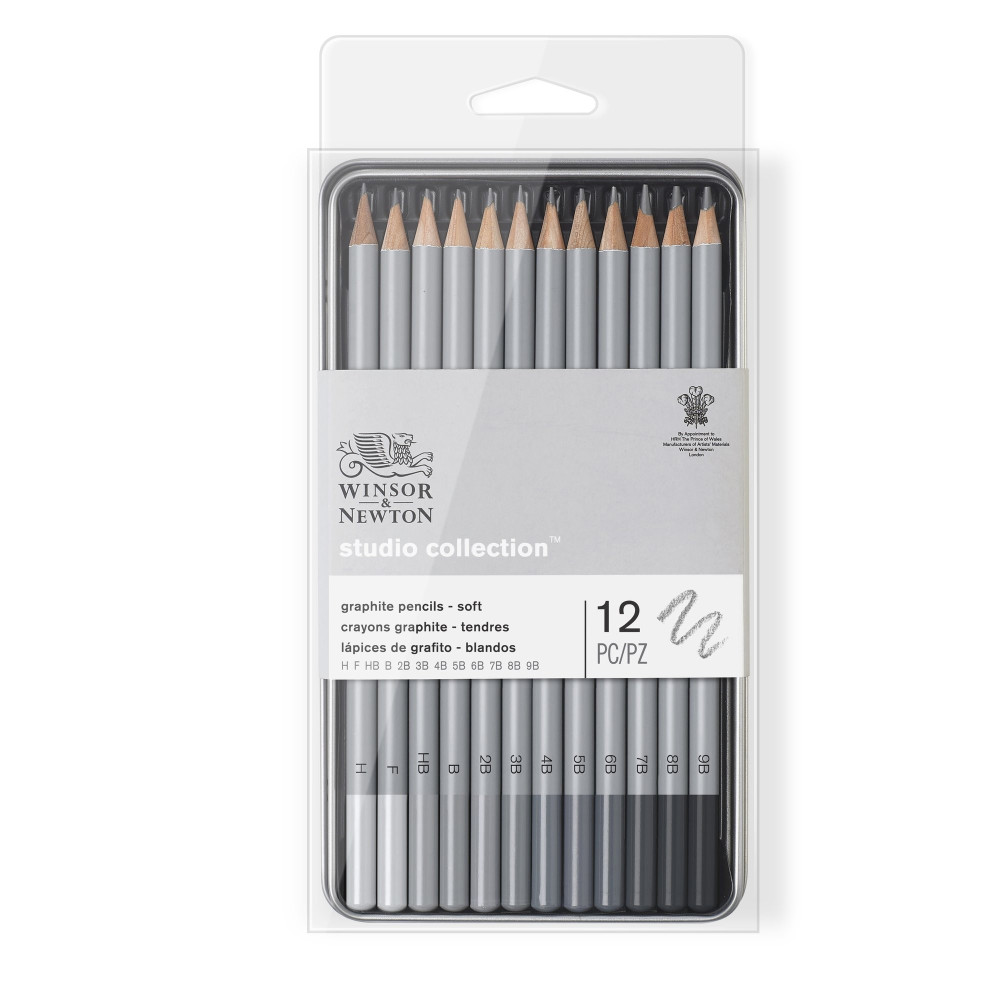 Zestaw ołówków Studio Collection - Winsor & Newton - miękkie, 12 szt.