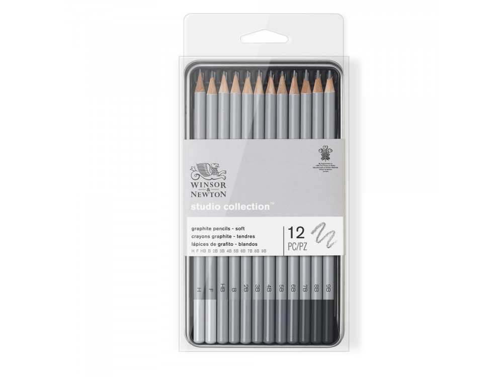 Set of Studio Collection graphite pencils - Winsor & Newton - soft, 12 pcs