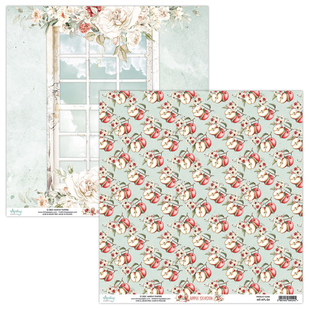 Scrapbooking paper 30,5 x 30,5 cm - Mintay - Apple Season 04