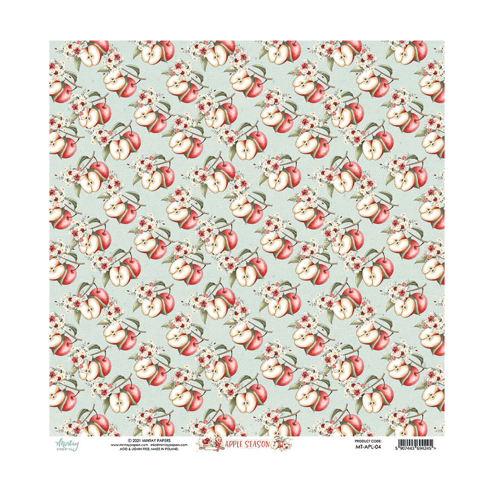 Scrapbooking paper 30,5 x 30,5 cm - Mintay - Apple Season 04