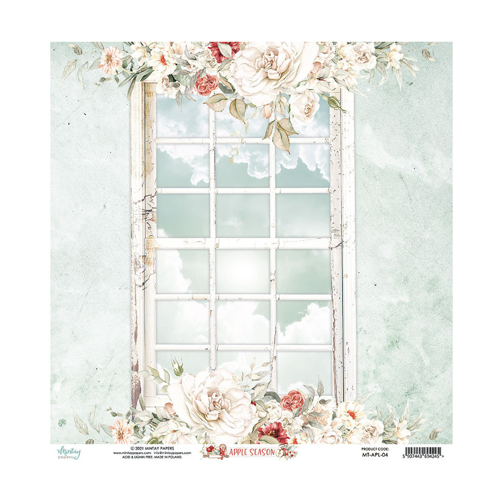 Scrapbooking paper 30,5 x 30,5 cm - Mintay - Apple Season 04