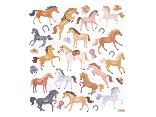 Naklejki z brokatem - DpCraft - Konie, 29 szt.