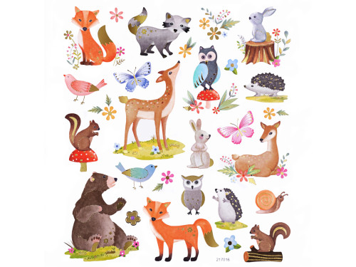 Stickers - DpCraft - Forest animals, 28 pcs
