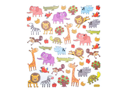 Stickers - DpCraft - ZOO, 48 pcs