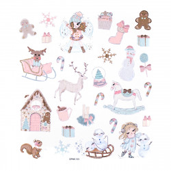 Stickers with glitter - DpCraft - Frosty Pastels, 26 pcs