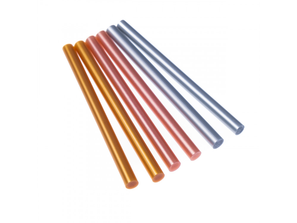 Glue gun sticks - DpCraft - metallic, 7 mm x 10 cm, 6 pcs