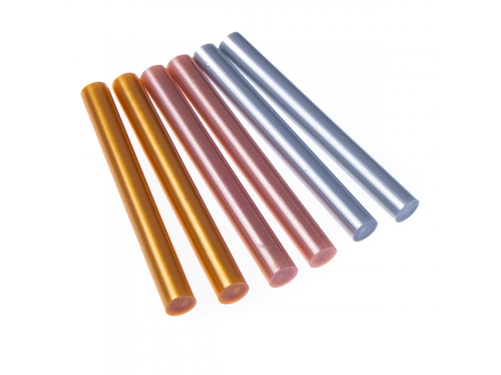 Glue gun sticks - DpCraft - metallic, 11 mm x 10 cm, 6 pcs