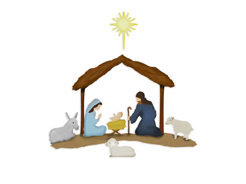 Set of cutting dies - DpCraft - Nativity scene, 9 pcs