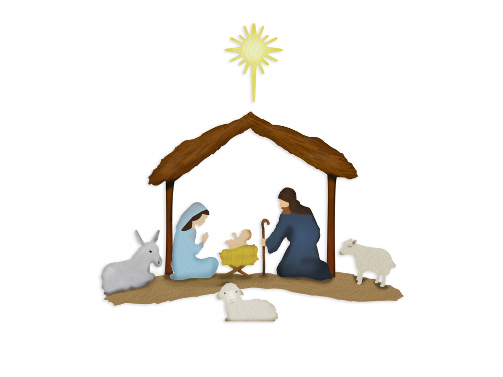 Set of cutting dies - DpCraft - Nativity scene, 9 pcs