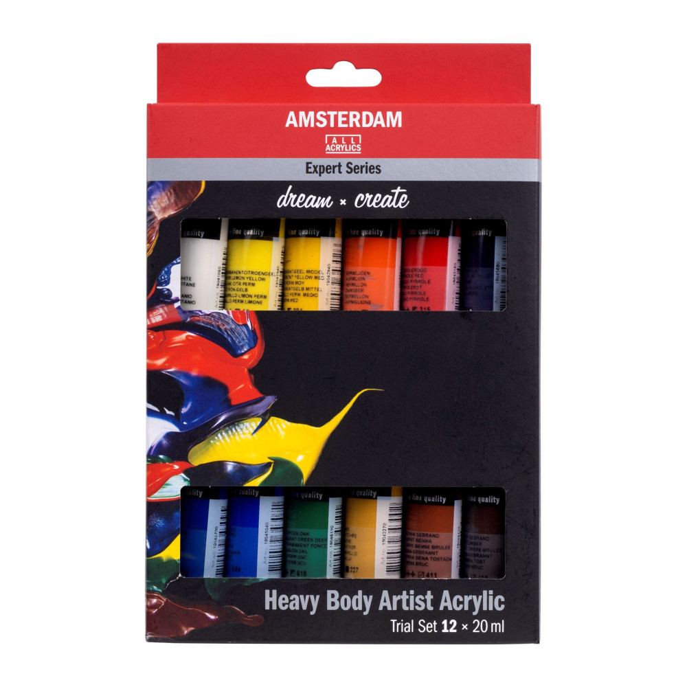 Zestaw farb akrylowych w tubkach Expert - Amsterdam - 12 kolorów x 20 ml