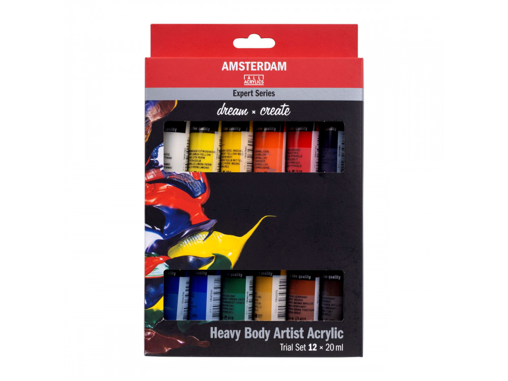 Zestaw farb akrylowych w tubkach Expert - Amsterdam - 12 kolorów x 20 ml