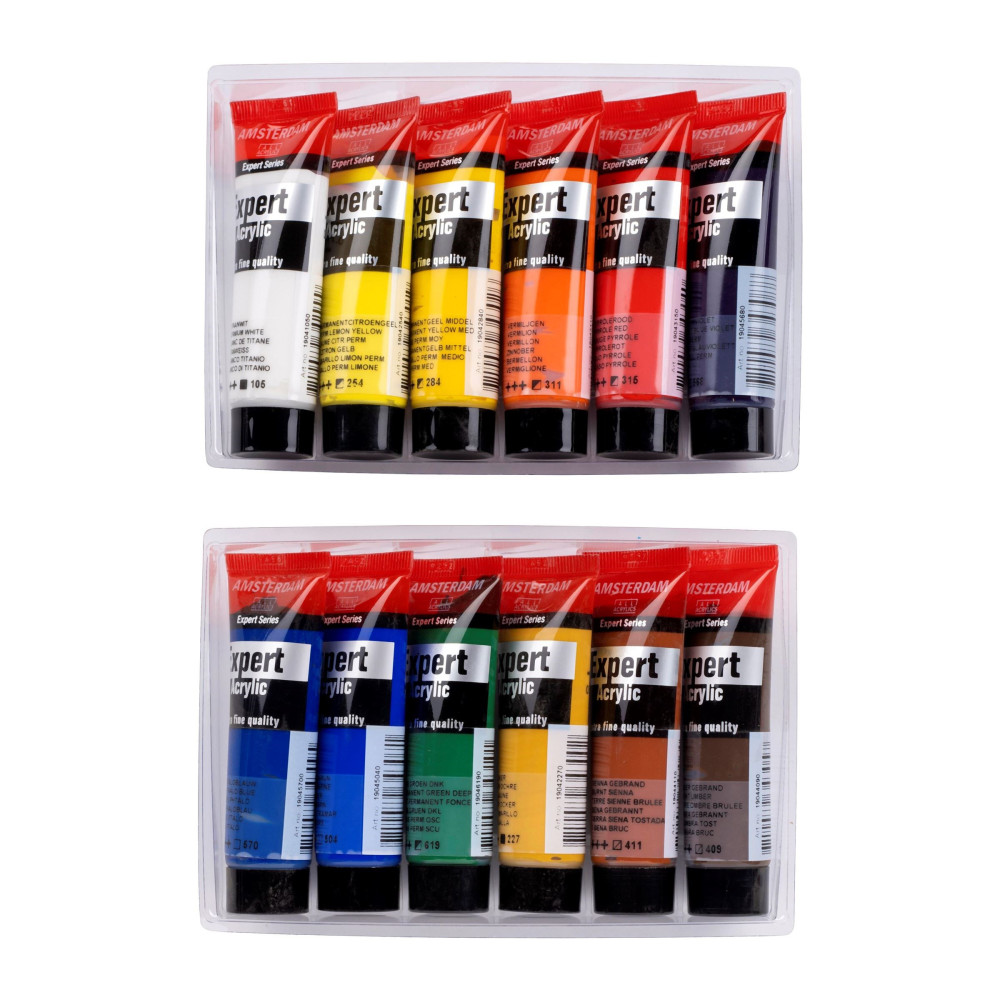 Set of Expert acrylic paints in tubes - Amsterdam - 12 colors x 20 ml