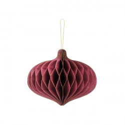 Paper honeycomb bauble - oval, bordeaux, 16 x 15 cm