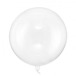 Foil balloon, round - transparent, 40 cm