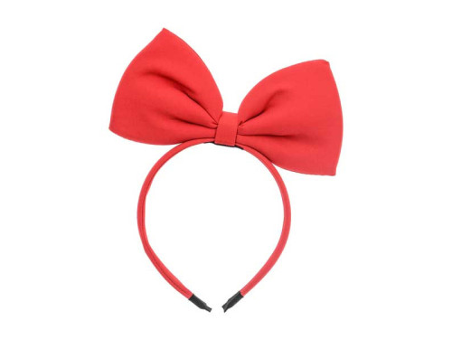 Headband with bow - red, 18 x 21 cm